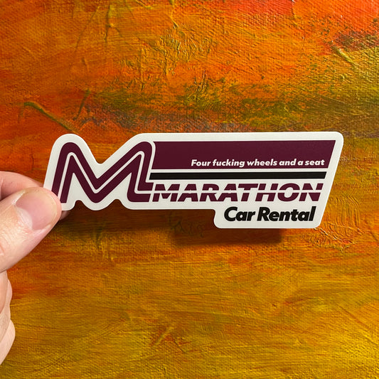 Marathon Car Rental | Funny Waterproof Sticker