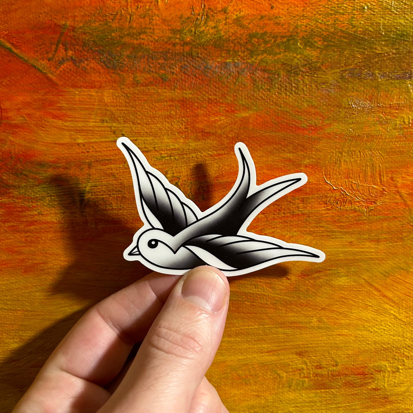 Black & White Swallow | Waterproof Tattoo Sticker