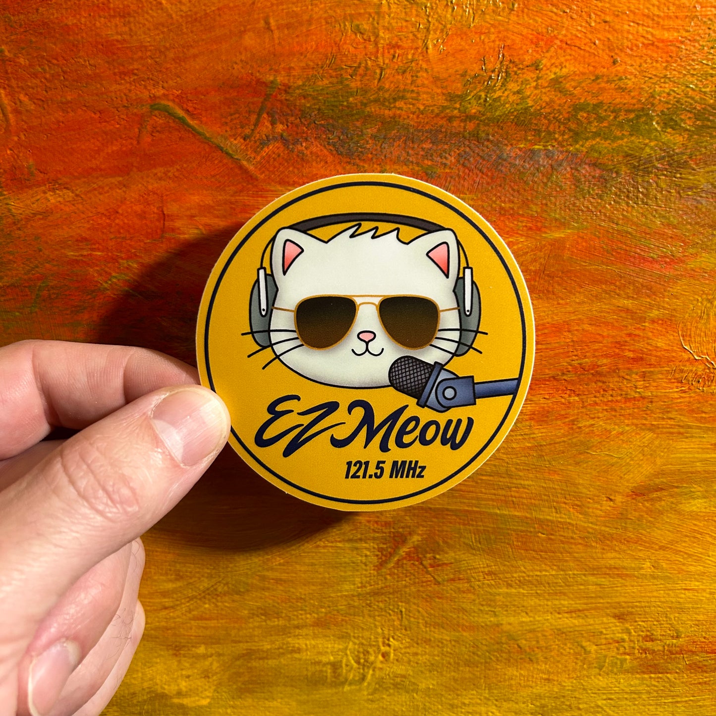 EZ MEOW 121.5 | Funny Aviation Waterproof Sticker