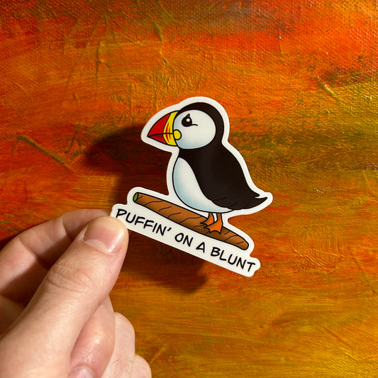 Puffin on a Blunt | Waterproof Sticker