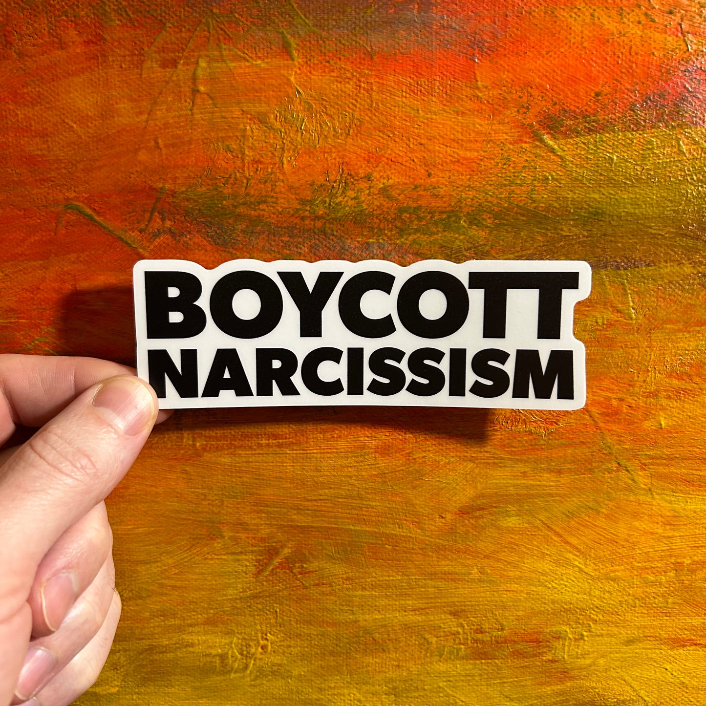 Boycott Narcissism | Waterproof Sticker