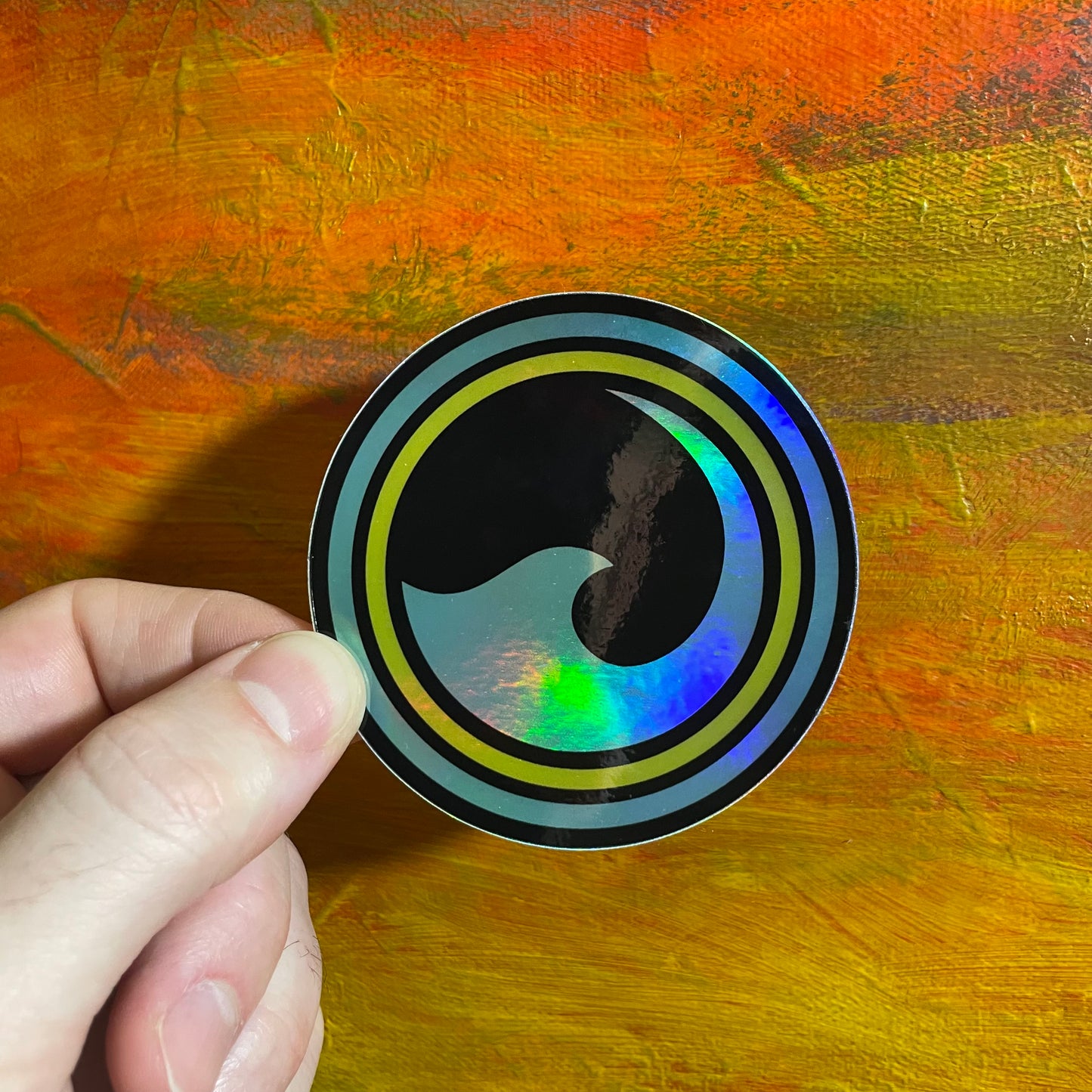 Circle Wave | Waterproof Holographic Sticker