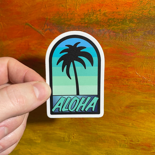 Aloha Palm Tree | Waterproof Sticker