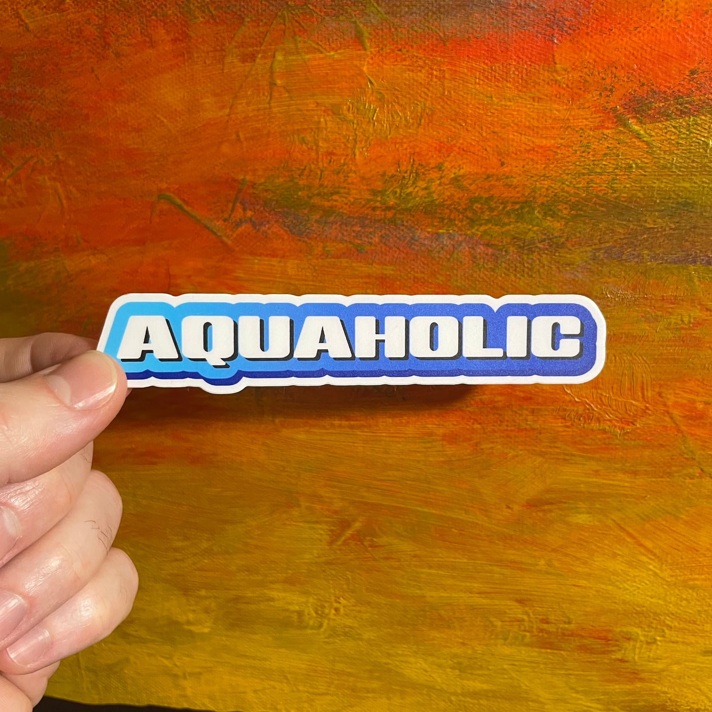 Aquaholic Surfer | Waterproof Sticker