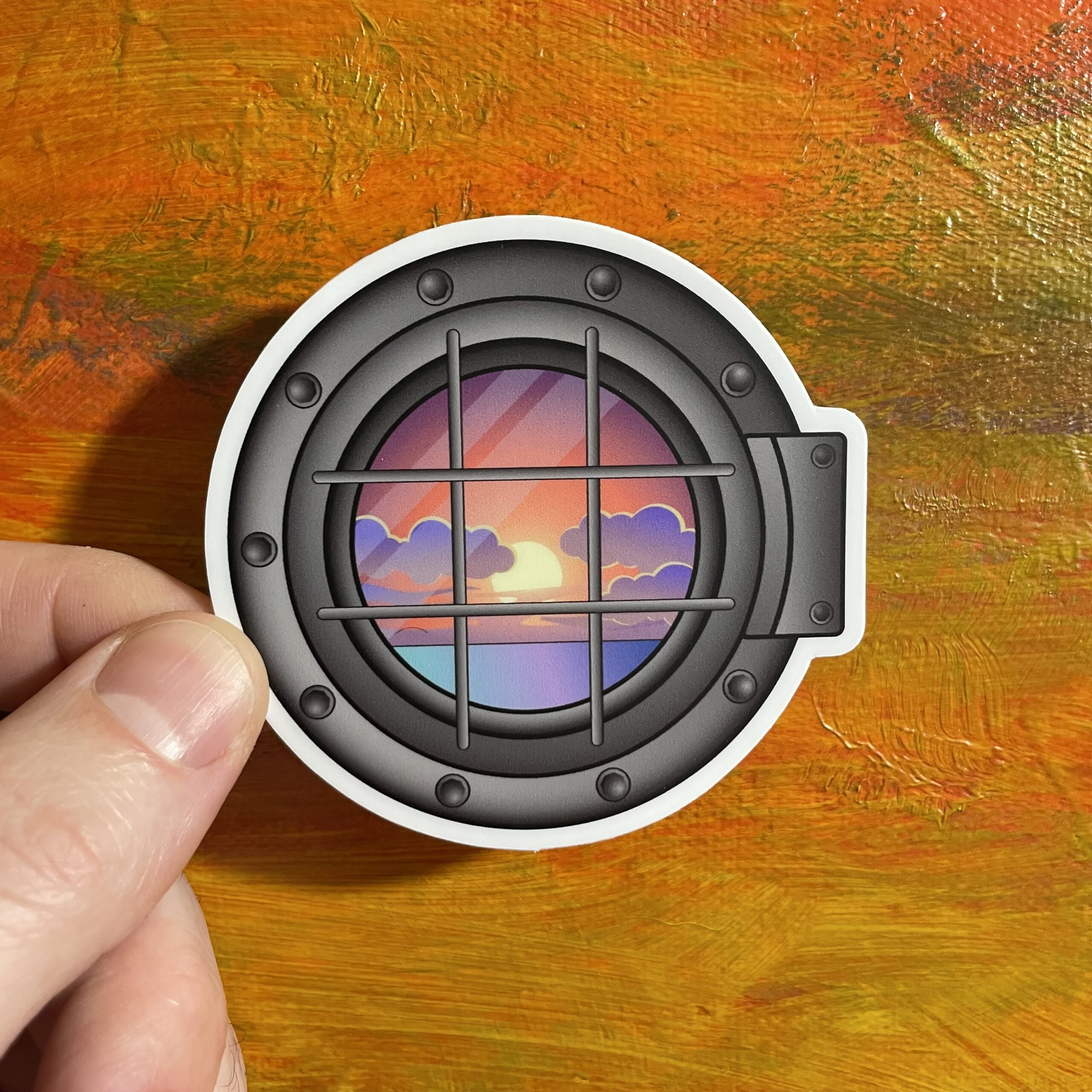 Porthole sunset - The Local Sticker Shop